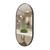 Espelho Oval Com Moldura Sala Banheiro Grande 76Cm Couro Caramelo