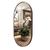 Espelho Oval Decorativo  Couro Moderno 76 X 43 + Pendurador Caramelo