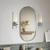 Espelho oval grande decoração 80x50 p/ salas quartos - moldura de metal em várias cores PRATA 