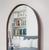 Espelho Oval Grande Decorativo 115x50 com Moldura em Metal Marrom Matte