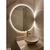 Espelho Redondo com Led Luz QUENTE/FRIO tomada Lapidado Médio/Grande Decorativo Tendência Salão LED QUENTE TOMADA