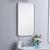 Espelho retangular grande decorativo 90x60 p/ salas quartos banheiros - moldura em metal com várias cores Branco 