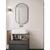 Espelho Retrô Oval C/ Moldura Banheiro Quarto Sala 80x50cm Cinza