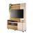 Estante Home Theater Detalhes Frisados Sala Estar TV Até 50 Polegadas 2 Portas 1 C/ Frisos 2 Prateleiras E Rodízios Timber Freijó / Off White - HB Móveis