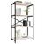 Estante Livreiro Steel 90cm Estilo Industrial com Pés em Aço Preto/Off White