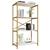 Estante Livreiro Steel 90cm Estilo Industrial com Pés em Aço Dourado/Off White