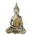 Estatua Buda Meditação Chakras Enfeite Hindu Tibetano 24cm bege e dourado