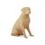 Estatueta Cachorro Labrador Geométrico 3D Low Poly Bege 13cm Bege