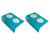 Esteira Porta Copos Kit com 02 unidades Bandeja Decoração Suporte em Alumínio. Azul Tiffany