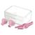 Esterilizador De Mamadeiras Para Microondas Infantil Com Assessórios Inclusos 04 Peças Azul ou Rosa - Adoleta ROSA