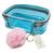 Estojo box transparente neon c/ pompom FIZZ Azul