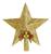 Estrela Árvore De Natal 20cm Com Glitter e Laço Luxo Ponteira Natalina Dourada