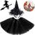 Fantasia Bruxinha Infantil Halloween Crianças + Acessórios Rosa