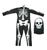 Fantasia Caveira Infantil de Halloween Esqueleto Longo Com Gorro Branco