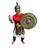 Fantasia Gladiador Roupa+ Capacete+ Escudo + Martelo Dourado