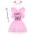 Fantasia Infantil Menina Princesa Kit 4pçs Borboleta Fadinha Carnaval Vestido Varinha Feminina Férias Rosa claro
