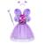 Fantasia Infantil Menina Princesa Kit 4pçs Borboleta Fadinha Carnaval Vestido Varinha Feminina Férias Roxo