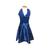 Fantasia Vestido Anos 60 Bolinha Feminino Luxo Infantil Azul, Azul