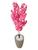 Flor Cerejeira Pink Japonesa Arranjo Artificial Com Vaso de Decoração 3D Bege