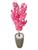 Flor Cerejeira Pink Japonesa Arranjo Artificial Com Vaso de Decoração Coluna Bege
