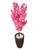 Flor Cerejeira Pink Japonesa Arranjo Artificial Com Vaso de Decoração Coluna Marrom