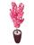 Flor Cerejeira Pink Japonesa Arranjo Artificial Com Vaso de Decoração Coluna Vermelho
