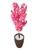 Flor Cerejeira Pink Japonesa Arranjo Artificial Com Vaso de Decoração Grafiato Marrom