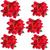 Flores Permanentes jogo com 6 Bico Papagaio Aveludadas - 32cm. Vermelho