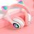 Fone De Ouvido Bluetooth Headphone Orelha Gatinho RGB Branco