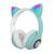 Fone De Ouvido Bluetooth Headphone Orelha Gatinho RGB Verde