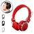 Fone De Ouvido Bluetooth MP3 P2 Fone Headset Celular Computador Fone Sem Fio Vermelho