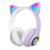 Fone De Ouvido Bluetooth Orelha Gatinho Infantil Led Sem Fio Lilas