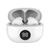 Fone de ouvido Bluetooth WB In-ear Mini IO Sem fio Display Digital Bateria 20h, IPX4, Super Bass Compacto Touch sensível ao toque Conexão automática Branco