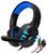 Fone De Ouvido Gamer Headset Com Led Microfone Usb P2 P3 Rgb Azul/Preto