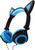 Fone De Ouvido Gatinho Led Orelha Gato Infantil Headphone Luz Cabo P2 Azul