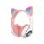 Fone de ouvido headphone Bluetooth com luz de LED RGB de gatinho ou orelha de gato Amarelo