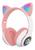 Fone Headset de Gatinho Bluetooth Orelha De Gato Luz Led - HEADSET Rosa