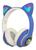 Fone Headset de Gatinho Bluetooth Orelha De Gato Luz Led - HEADSET Azul