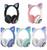 Fone Orelha De Gato Headphone Gatinho Com Led Fone Bluetooth Rosa