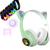 Fone Orelha De Gato Headphone Gatinho Com Led Fone Bluetooth e Pulseira Led Digital Verde