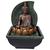 Fonte De Água Decorativa Buda Hindu Tibetano Sidarta Bivolt  VERDE COM BRONZE