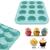 Forma Para 12 Mini Bolos Cupcake, Muffins e Petit Gateau Azul turquesa