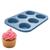 Forma Para Cupcakes Com 06 Cavidades em Metal Empada Muffin Petit Gateau Confeitaria Azul