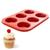 Forma Para Cupcakes Com 06 Cavidades em Metal Empada Muffin Petit Gateau Confeitaria Vermelho