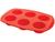 Forma para Muffin Silicone Retangular 6 Cavidades Hercules SLC130-6VM Vermelho