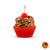 Forminhas de Papel Mini Cupcake Diversas Cores 45un Vermelho