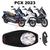 Forração Honda Pcx 160 2023 Baú Forro Preto + Guidão Logo Rosa