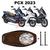 Forração Honda Pcx Dlx 2023 Forro Baú Marrom + 2 Antenas Cinza