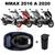 Forração Yamaha Nmax Baú Forro Premium Azul + Guidão Logo rosa