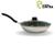 Frigideira wok funda grande teflon antiaderente paella yakisoba n30cm - com tampa de vidro Polido